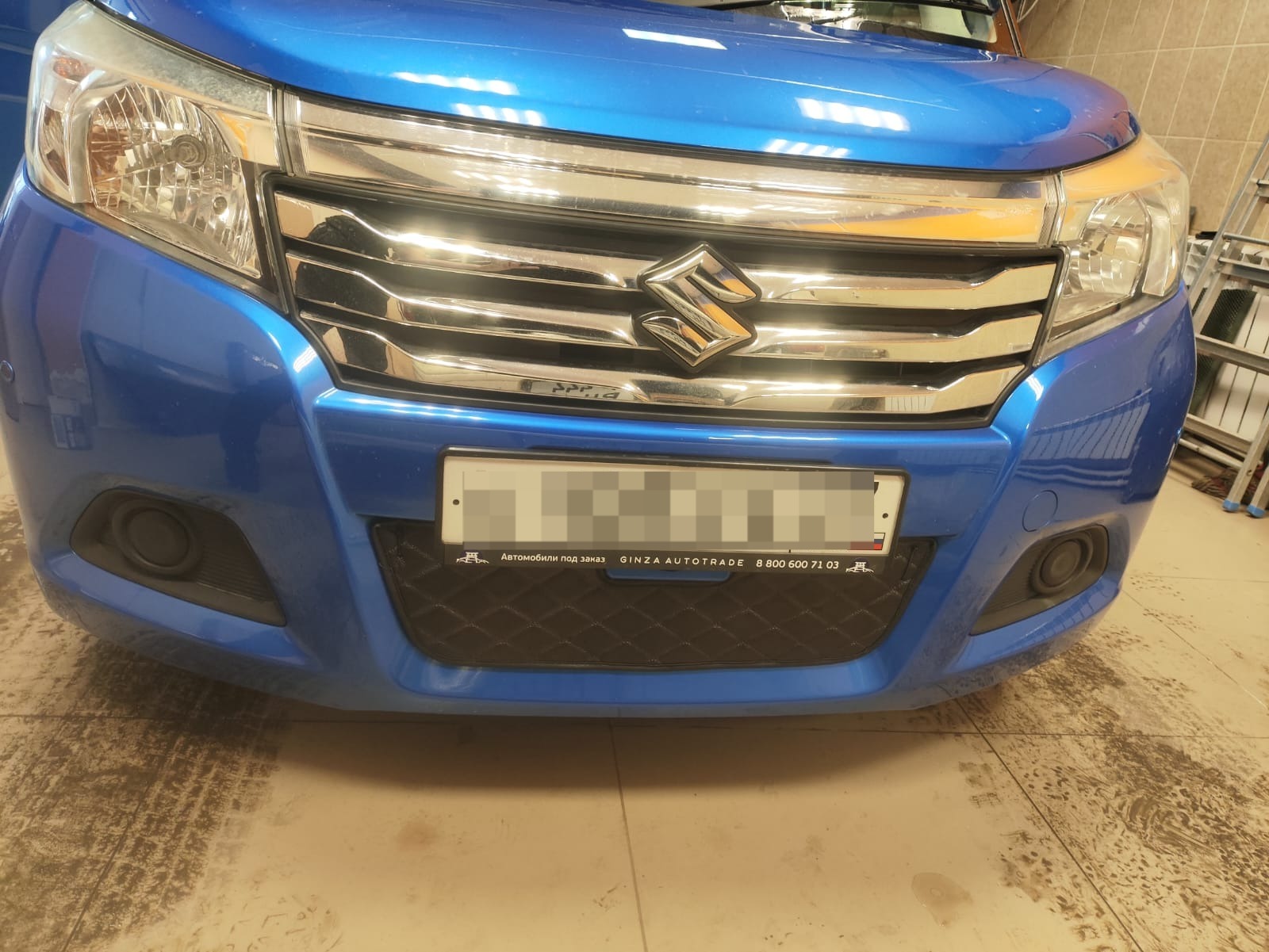 Утеплитель радиатора кожаный Suzuki Solio 2018 - 2020 Только нижняя часть