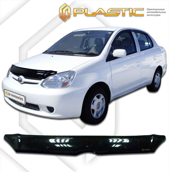 Дефлектор капота Classic черный Toyota Platz  2002-2005 СА Пластик