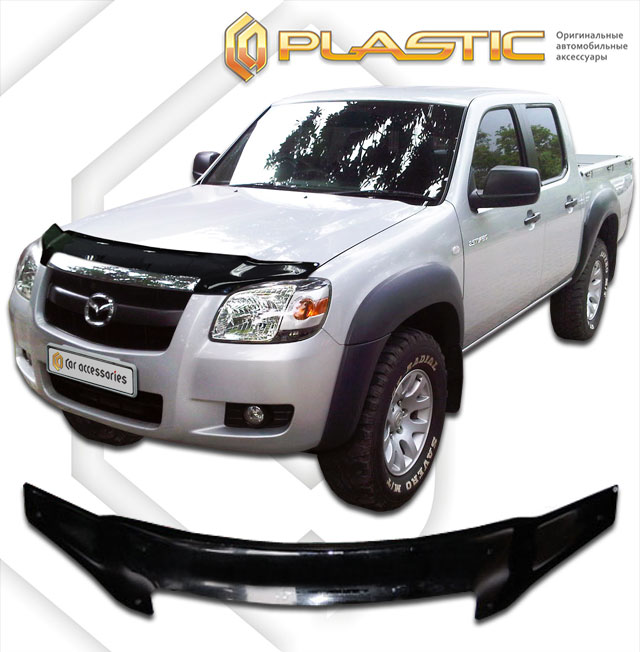 Дефлектор капота Classic черный Mazda BT-50  2008-2011 СА Пластик