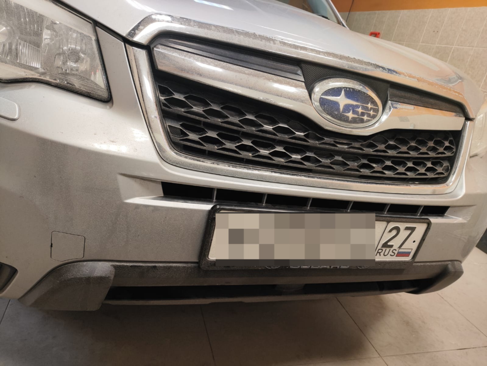 Утеплитель радиатора кожаный Subaru Forester SJ 2012-2015