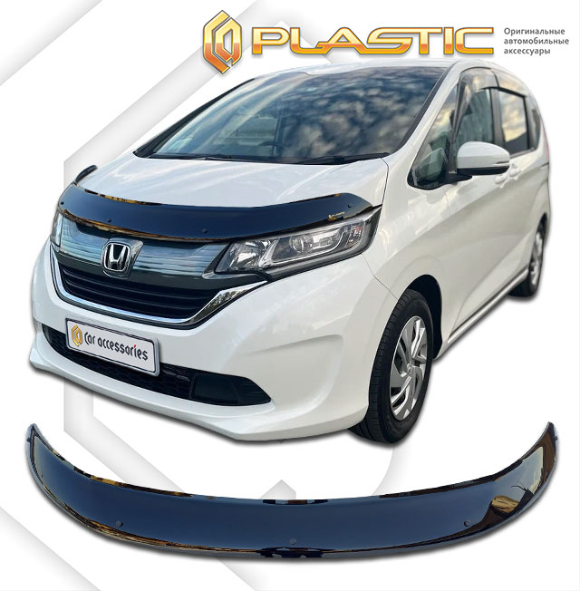 Дефлектор капота Honda Freed II поколение 2016 - 2019, минивэн (Classic черный) СА Пластик