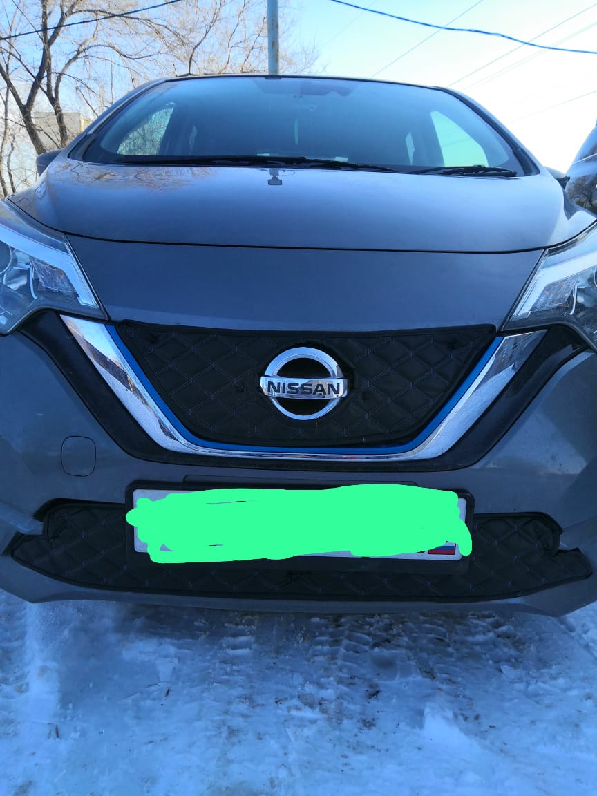 .Утеплитель радиатора кожаный Nissan Note E-Power и Note 12 рестайлинг