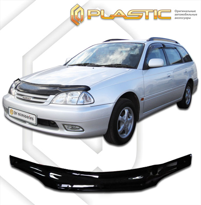 Дефлектор капота Classic черный Toyota Caldina  2000-2002 СА Пластик