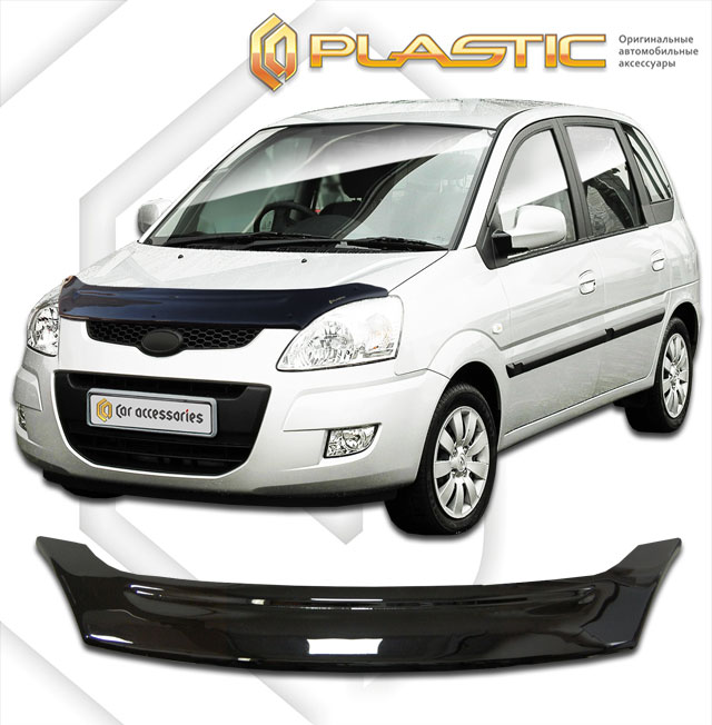 Дефлектор капота Classic черный Hyundai Matrix  2009 СА Пластик