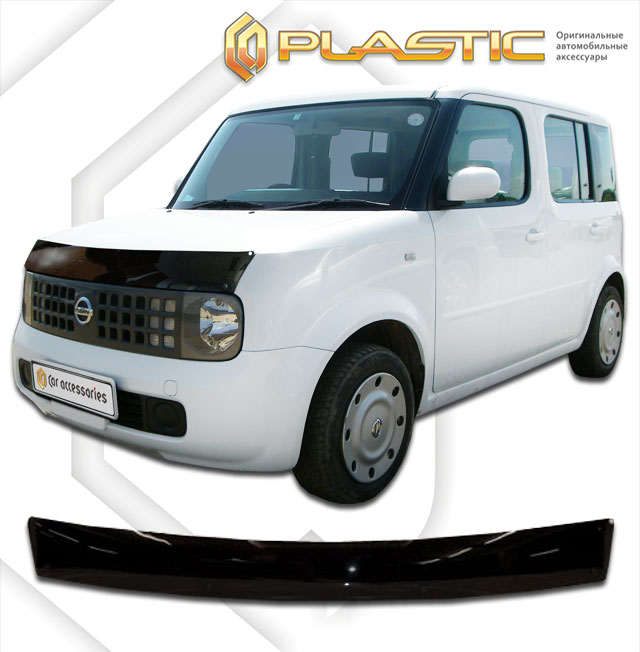 Дефлектор капота Classic черный Nissan Cube  2002-2009 СА Пластик