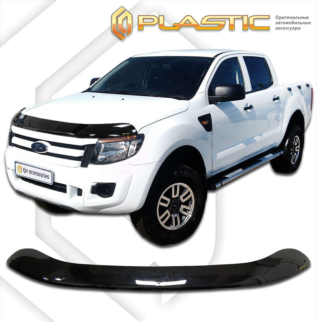 Дефлектор капота Classic черный Ford Ranger Double Cab 2011–2015 СА Пластик