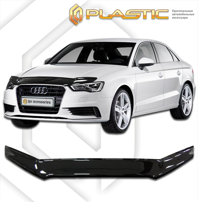 Дефлектор капота Classic черный Audi A3  2012–2016 СА Пластик