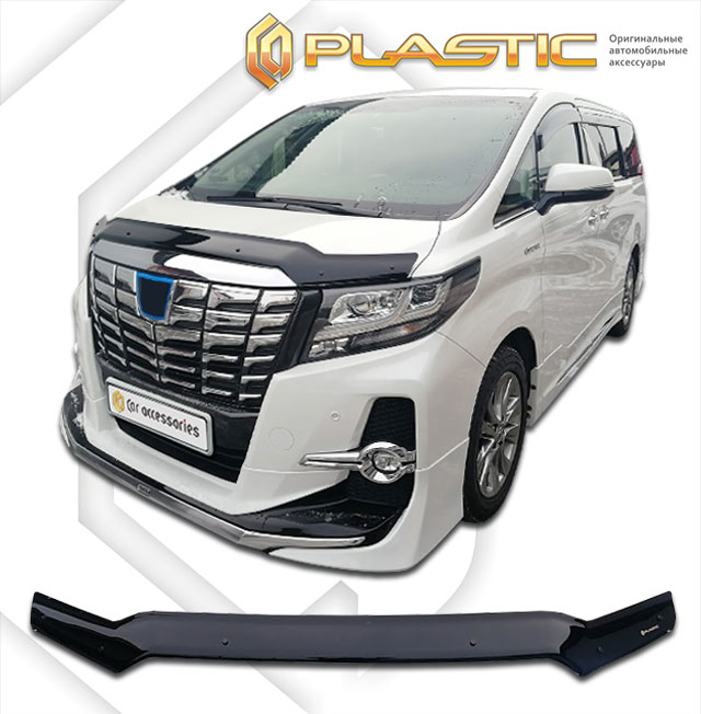 Дефлектор капота Classic черный Toyota Alphard  2015-2017 СА Пластик