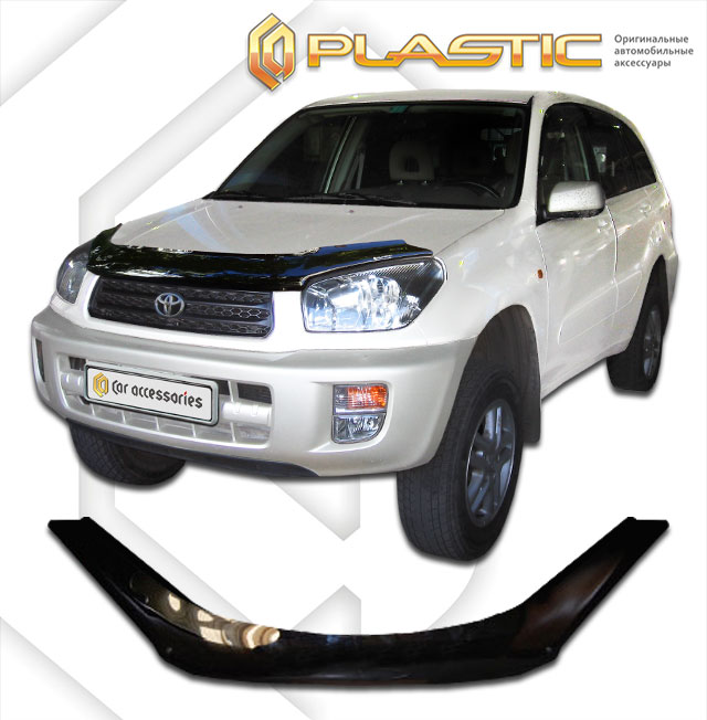 Дефлектор капота Classic черный Toyota Rav4 3-door 2000-2005  СА Пластик