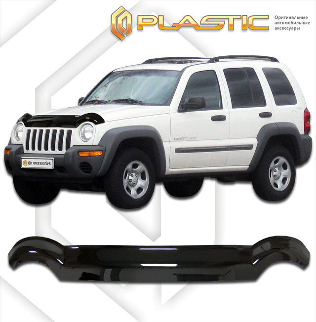 Дефлектор капота Classic черный Jeep Liberty  2001-2007 СА Пластик