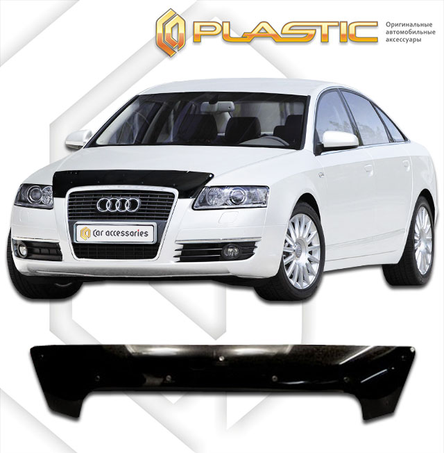 Дефлектор капота Classic черный Audi A6  2005-2011 СА Пластик