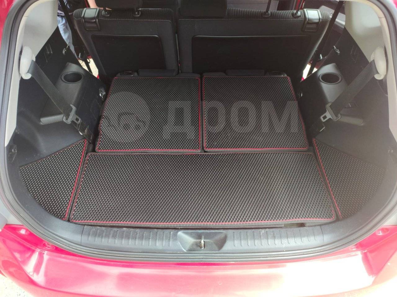 Коврик в багажник (ИЗ 5 Частей) EVA Toyota Prius 40 Alpha 2011 - 2021 для 7 местного