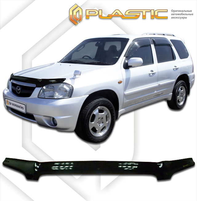 Дефлектор капота Classic черный Mazda Tribute  2000-2007 СА Пластик