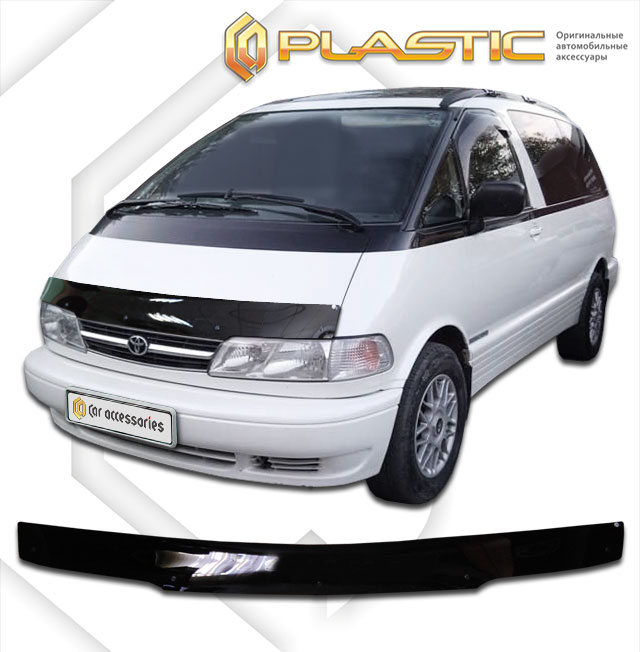 Дефлектор капота Classic черный Toyota Estima Emina  1990-1999 СА Пластик