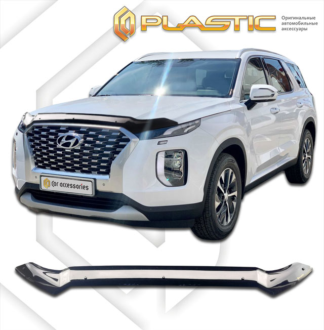 Дефлектор капота Classic черный Hyundai Palisade  2018-н.в. СА Пластик