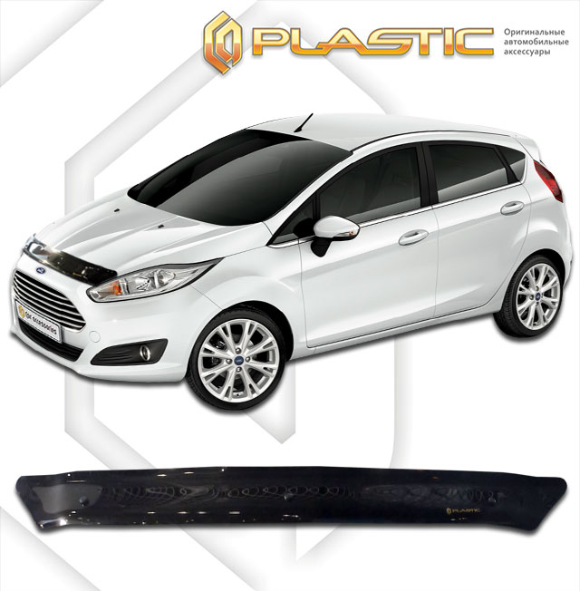 Дефлектор капота Classic черный Ford Fiesta  2015–н.в.  СА Пластик