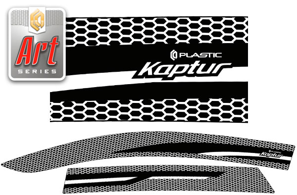 Ветровики дверей Серия "Art" серебро Renault Kaptur  2016–н.в. СА Пластик