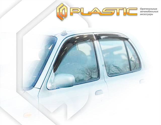 Ветровики дверей Classic полупрозрачный Nissan March  1999–2003 СА Пластик