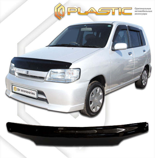 Дефлектор капота Classic черный Nissan Cube  1998-2002 СА Пластик