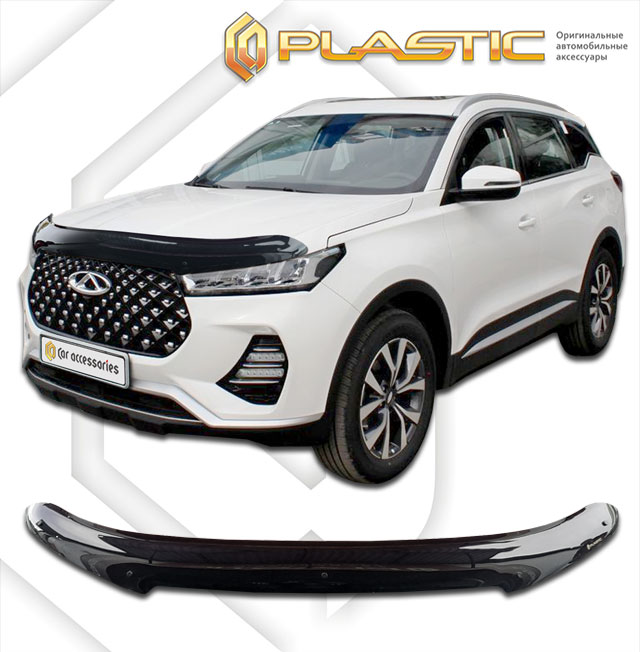 Дефлектор капота Classic черный Chery Tiggo 7 Pro  2019–н.в.   СА Пластик