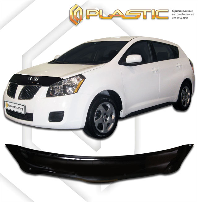 Дефлектор капота Classic черный Pontiac Vibe  2008-2010 СА Пластик