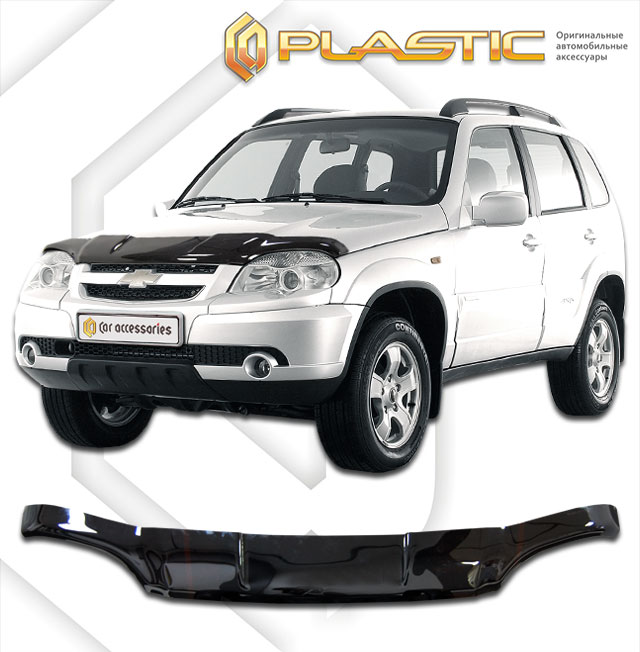 Дефлектор капота Classic черный Chevrolet Niva  2009–н.в. СА Пластик