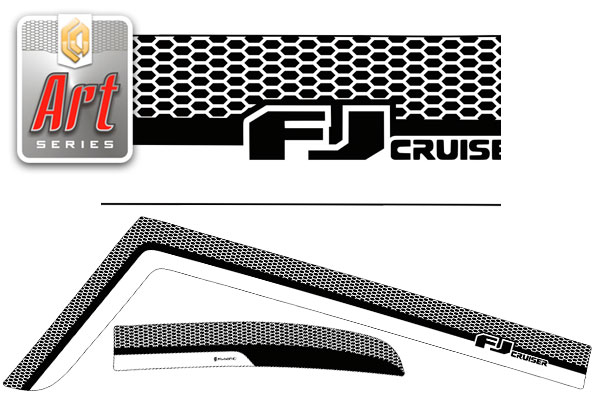 Ветровики дверей Серия "Art" серебро Toyota FJ Cruiser  2006-2017 СА Пластик