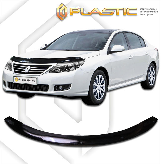 Дефлектор капота Classic черный Renault Latitude  2010 СА Пластик