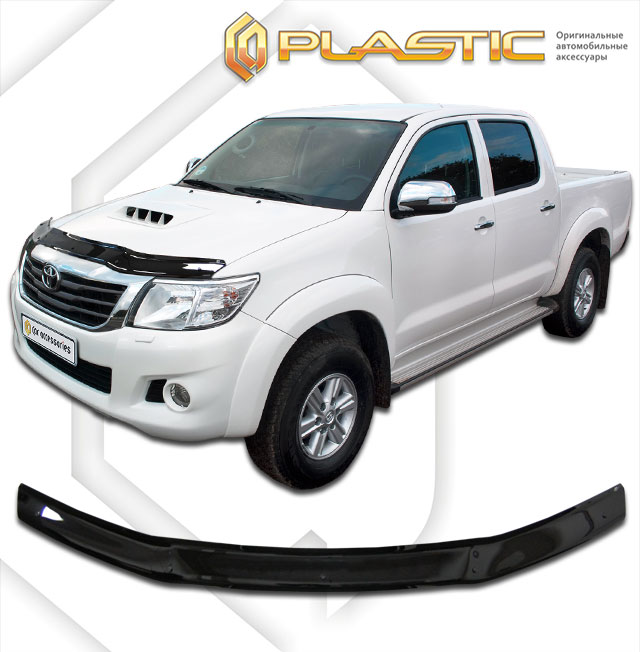 Дефлектор капота Classic черный Toyota Hilux  2012-2015 СА Пластик