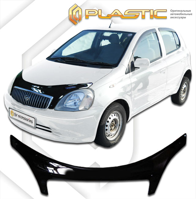 Дефлектор капота (exclusive) Classic черный Toyota Vitz Clavia 1999-2003 СА Пластик