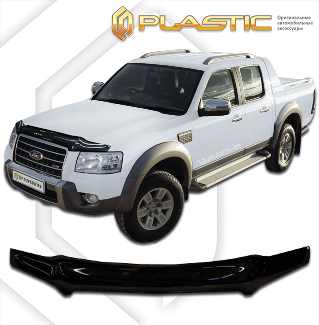 Дефлектор капота Classic черный Ford Ranger  2007-2009 СА Пластик
