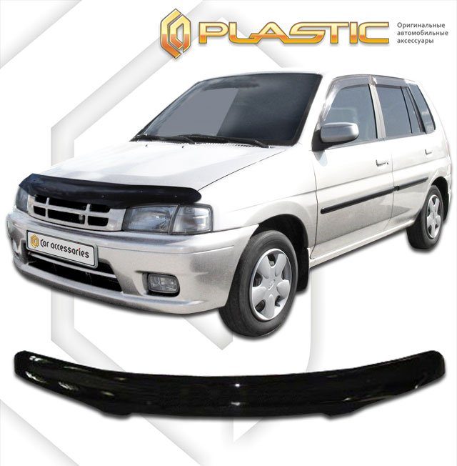 Дефлектор капота Classic черный Mazda Demio  1997-2001 СА Пластик