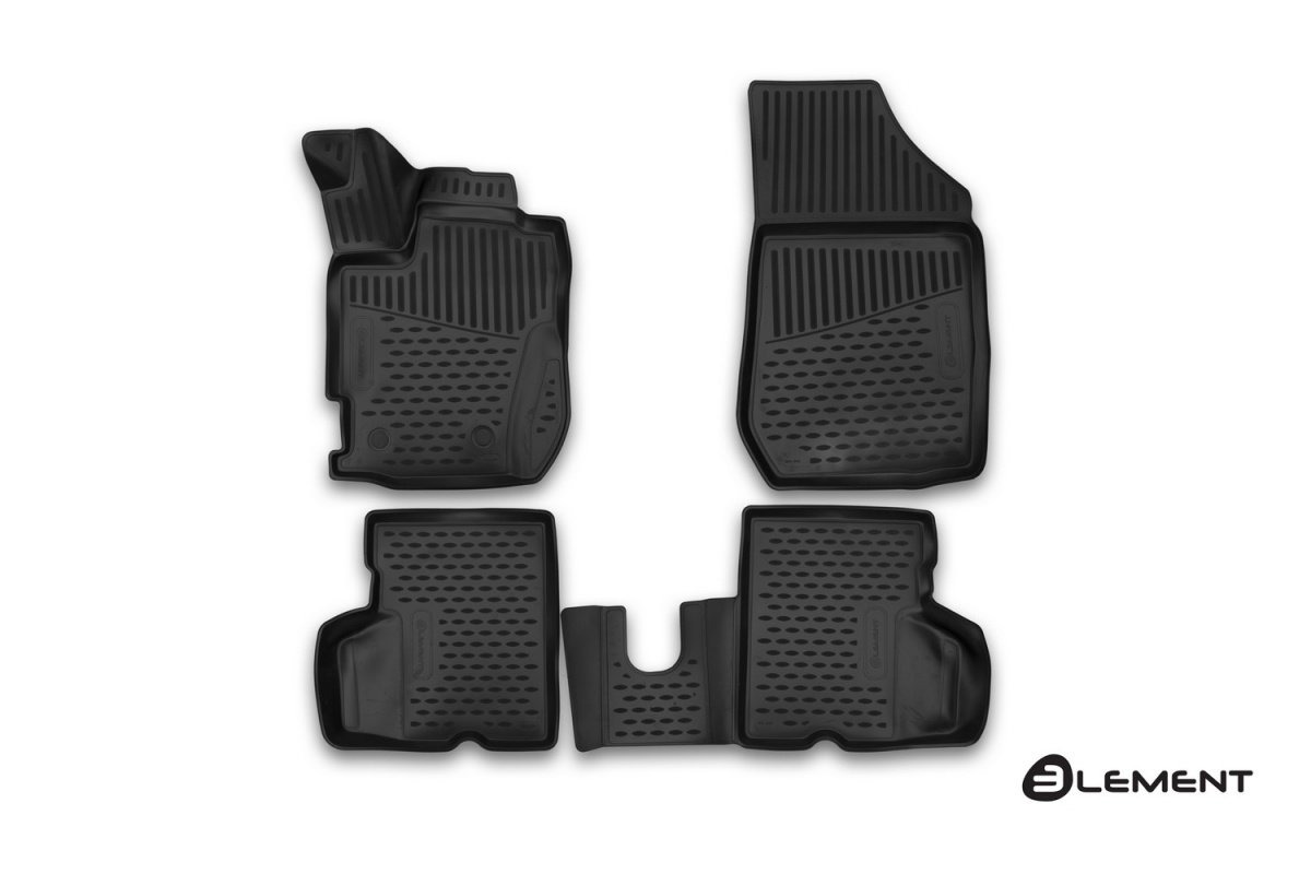 Коврики 3D в салон RENAULT Kaptur, 04/2016-2020, 4 шт. (полиуретан) / Рено Каптюр