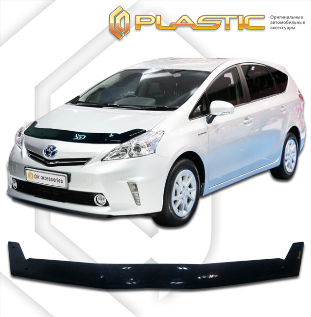 Дефлектор капота Classic черный Toyota Prius A  2011–2021 СА Пластик