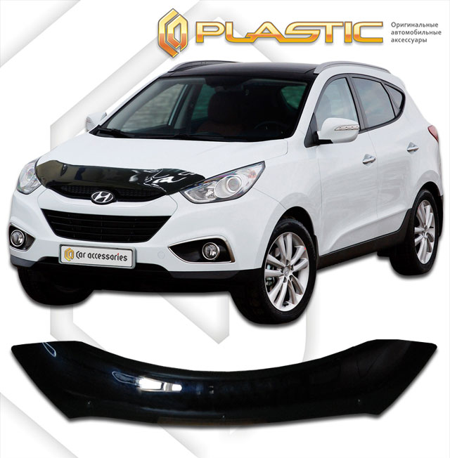 Дефлектор капота Classic черный Hyundai ix35  2010–н.в. СА Пластик