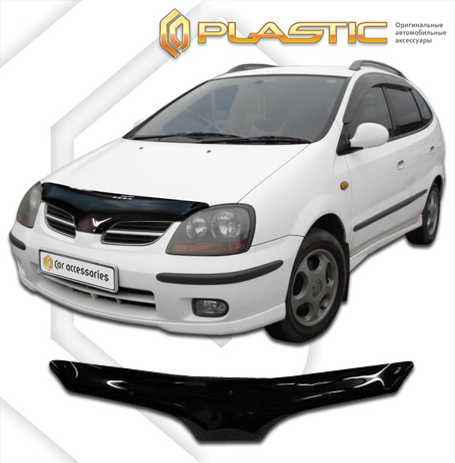 Дефлектор капота Classic черный Nissan Tino  1998-2003 СА Пластик