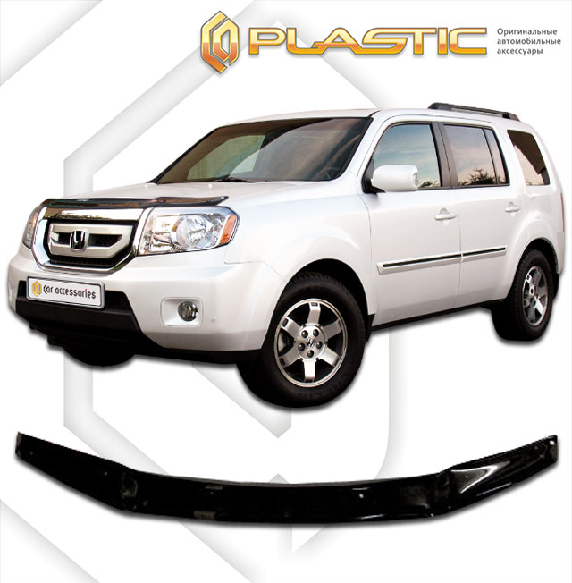 Дефлектор капота Classic черный Honda Pilot  2008–2015 СА Пластик