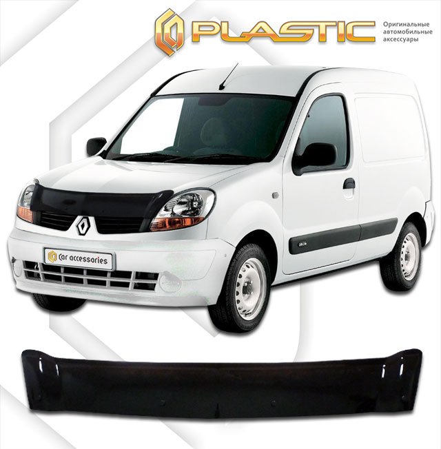 Дефлектор капота Classic черный Renault Kangoo  2003-2007 СА Пластик