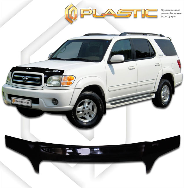 Дефлектор капота (exclusive) Classic черный Toyota Sequoia  2000-2004 СА Пластик