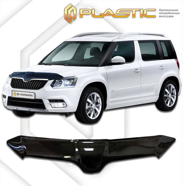 Дефлектор капота Classic черный Skoda Yeti  2013–н.в. СА Пластик
