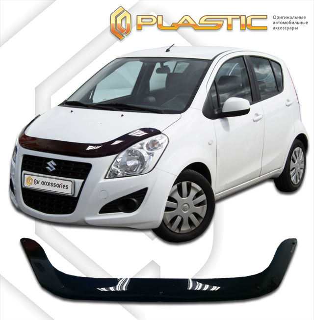 Дефлектор капота Classic черный Suzuki Splash  2012-2015 СА Пластик