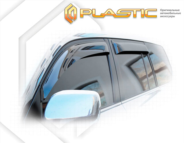 Ветровики дверей Classic полупрозрачный Toyota Land Cruiser 200 2015–2021 СА Пластик
