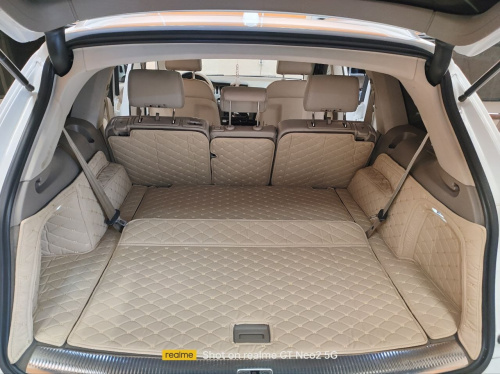 Коврики 3D в багажник, кожа. Audi Q7 2005 - 2015 4WD. Левый руль, 7мест.