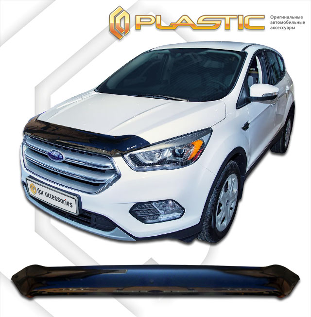 Дефлектор капота Classic черный Ford Kuga  2016-2019 СА Пластик