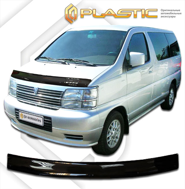 Дефлектор капота Classic черный Nissan Elgrand  1997-2002 СА Пластик