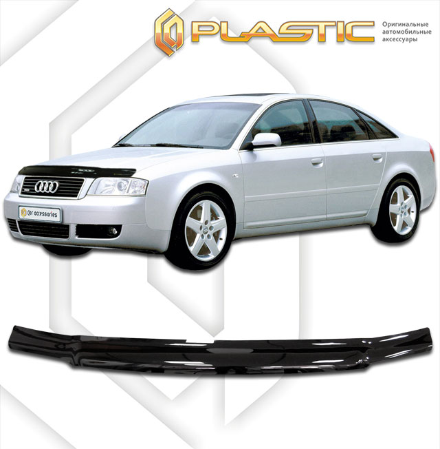Дефлектор капота Classic черный Audi A6 седан 2001-2005 СА Пластик