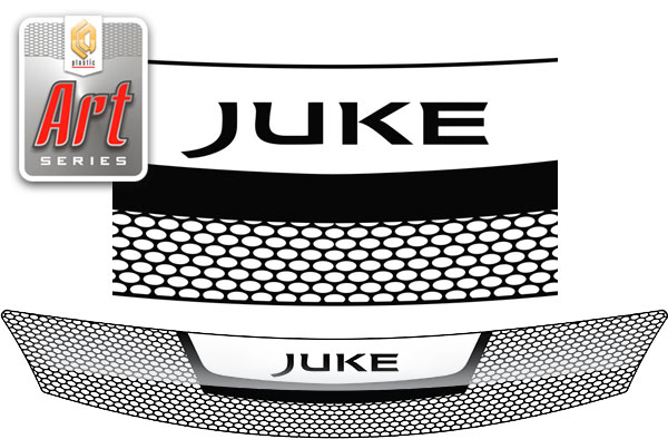 Дефлектор капота Серия "Art" серебро Nissan Juke  2011–н.в. СА Пластик