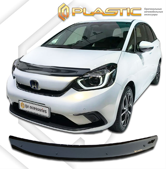 Дефлектор капота Honda Fit IV поколение, хэтчбек 5 дв., рынок Японии, правый руль (Classic черный)