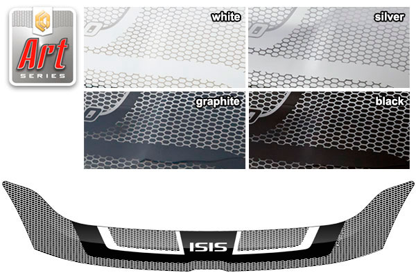Дефлектор капота Серия "Art" серебро Toyota Isis  2009–2017  СА Пластик
