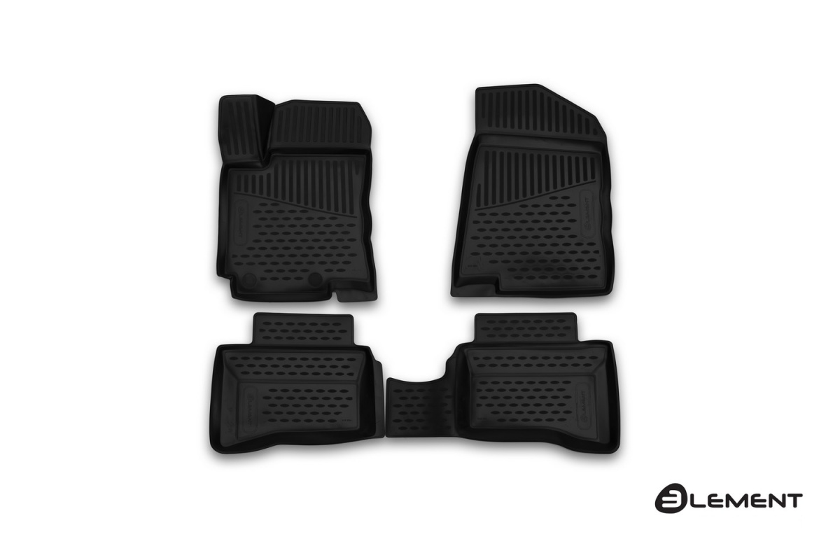 Коврики 3D в салон KIA Rio, 01/2014->, hb., 4 шт. (полиуретан) (для рынка Казахстана)